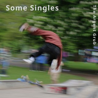 A blurred skateboarder in mid air